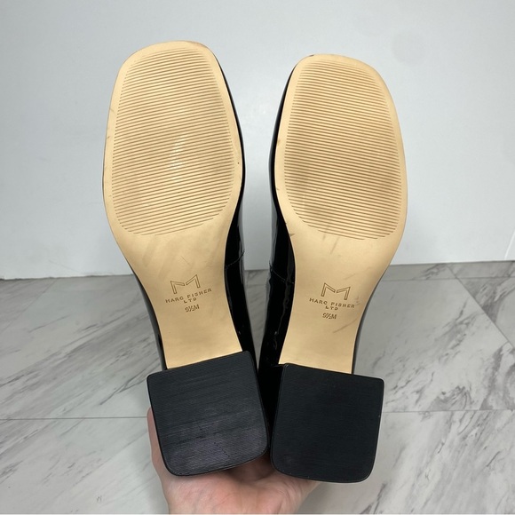 New! Marc Fisher Nessily Black Patent Block Heel Mary Jane Pump 9 1/2 M - Picture 14 of 15